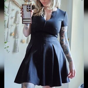 Black v neck skater dress from Guess xs